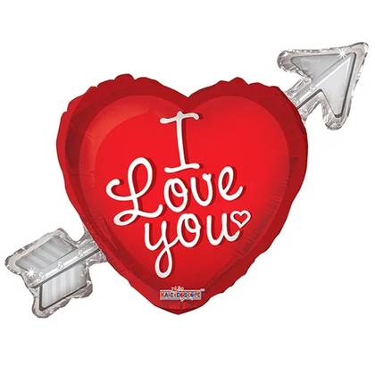 Foil Balloon - Heart with Arrow I LOVE YOU