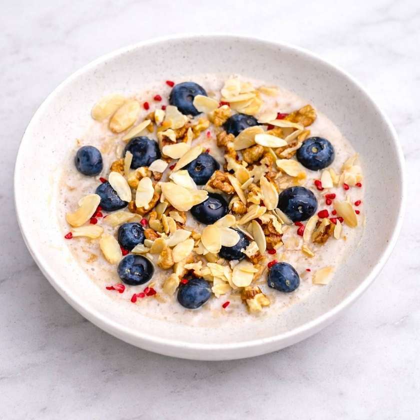Sweet oatmeal with coconut milk