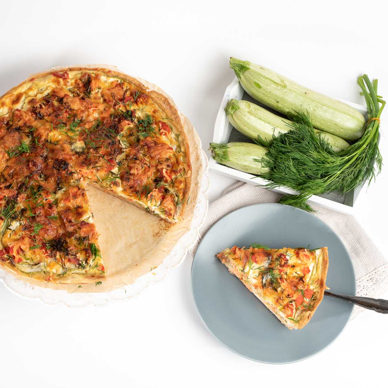 Quiche Courgettes Saumon Fume