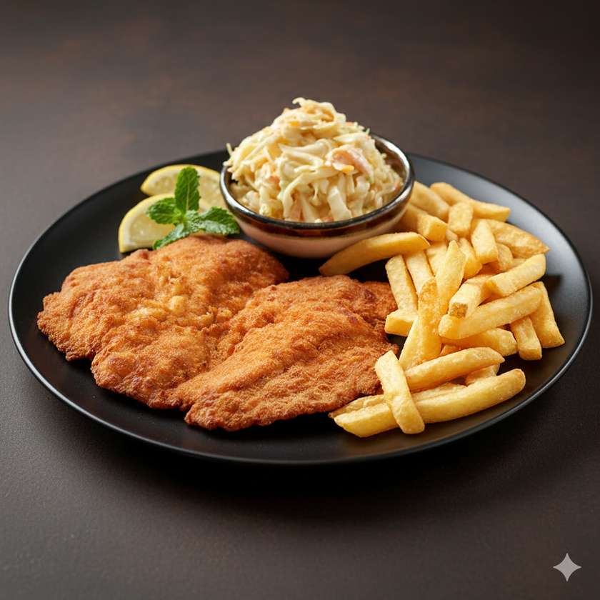 Schnitzel on a Plate