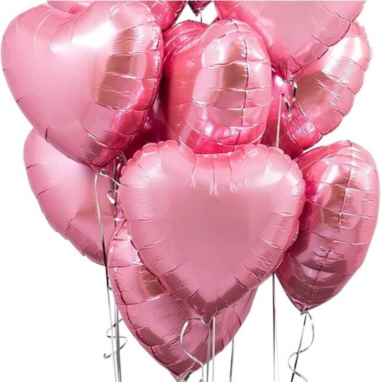 Glossy Pink Heart-Shaped Balloon 1 psc