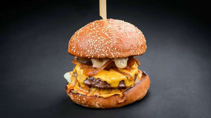 Double BBQ burger + fries