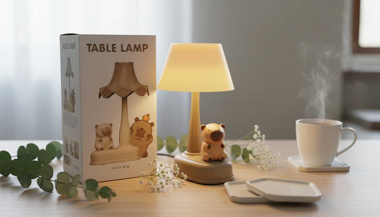Adorable Capybara Desktop Night Light (Sticker Gift)