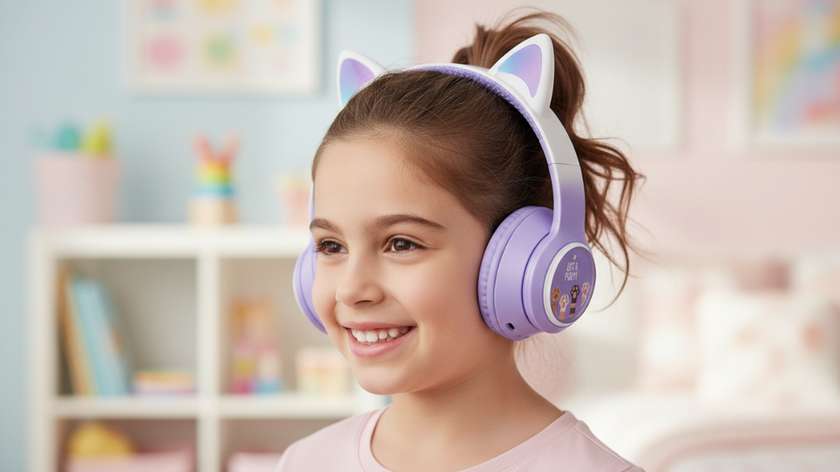 Headphones - Cute Cat (Purple)