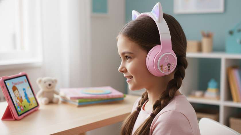 Headphones - Cute Cat (Pink)