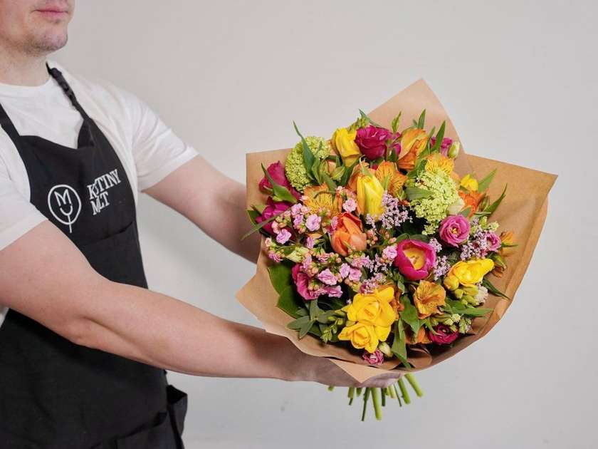 Colorful Spring Bouquet with Cuff