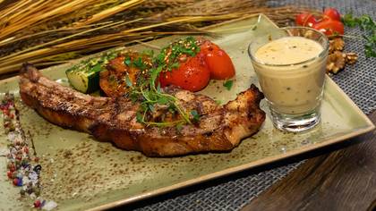 Pork Carne Asada with pepper sauce