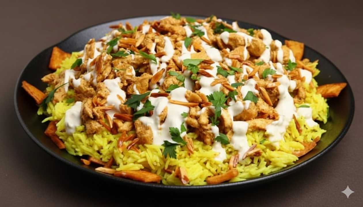 Fatteh Chicken Shawarma (plate with rice)