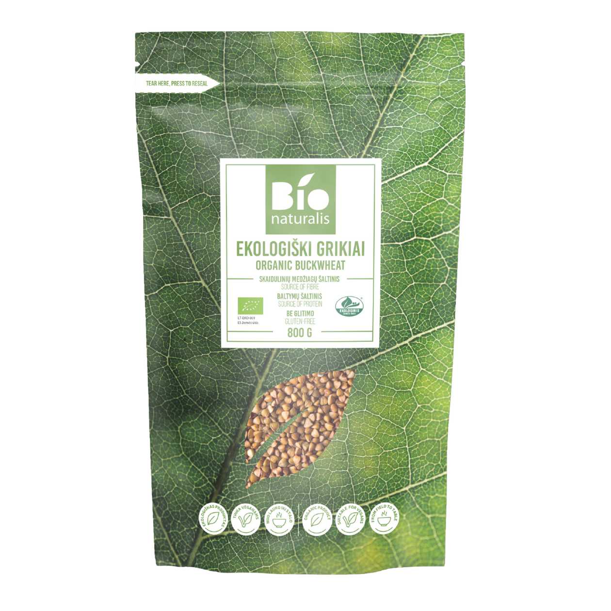 Organic Buckwheat Groats BIONATURALIS, 800g (expires soon)
