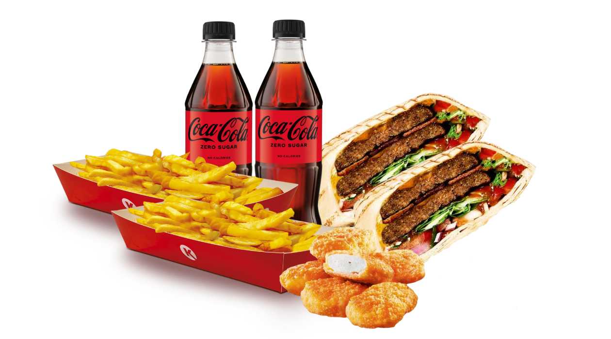 Double Double Combo (2 Wrapburgers + 2 Drinks + 2 Fries + 6 Chicken Nuggets)