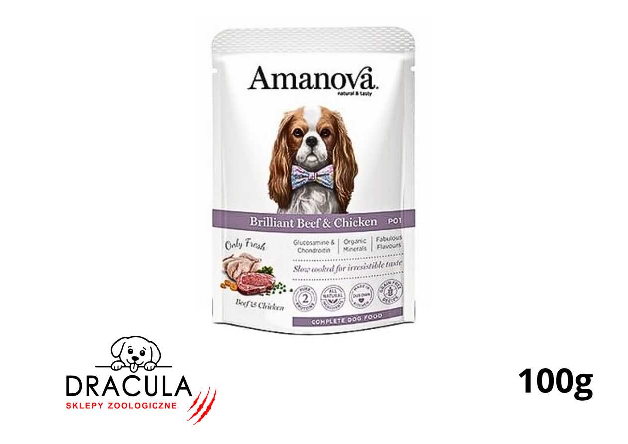 Amanova Beef and Chicken 100g - Wet Food for Adult Dogs