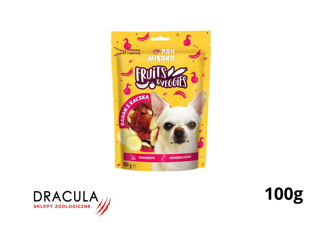 Pan Mięsko Dog Treat Fruits & Veggies Banana with Duck (Adult) 100g