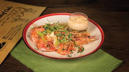 Tiger prawns Catalan style