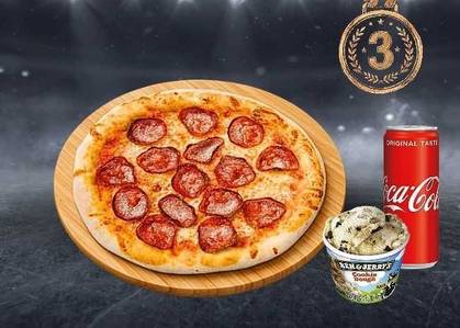 Malá pizza Salámová + cola + Ben & Jerry’s