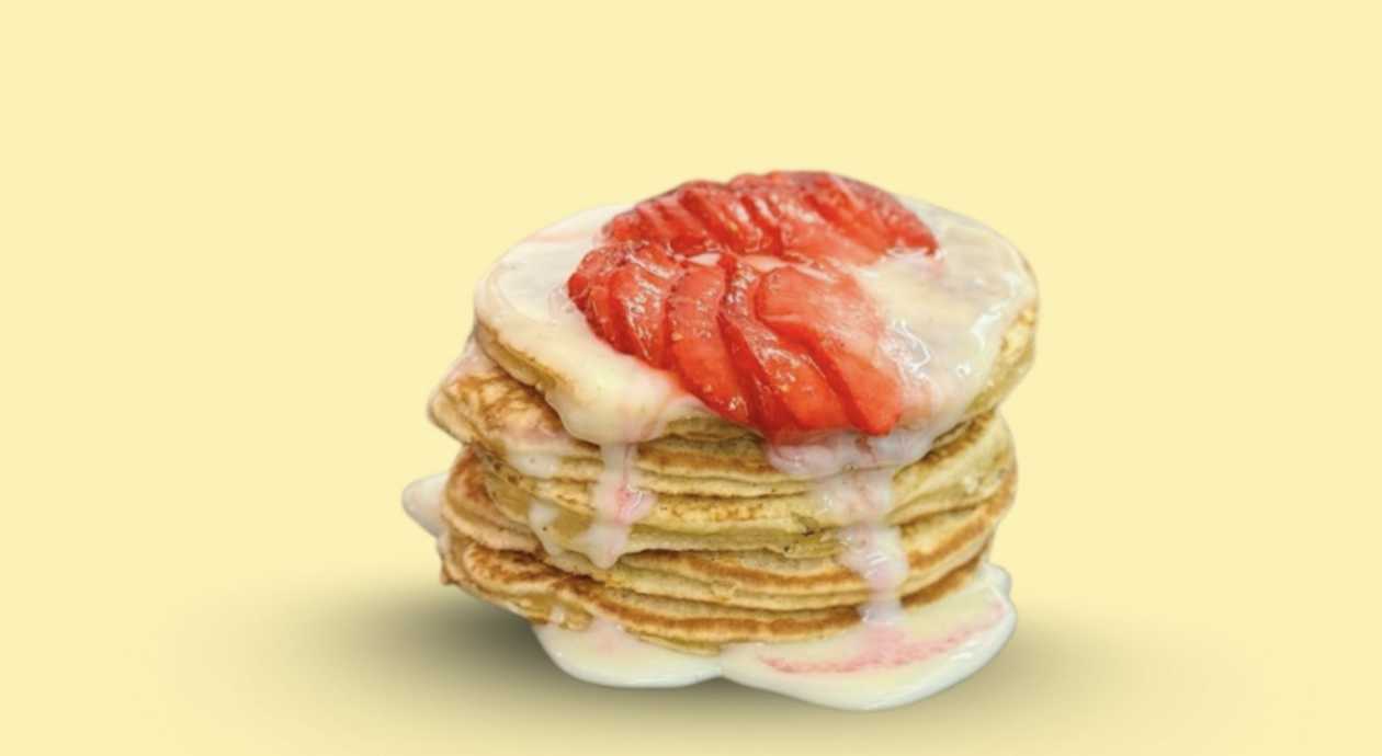 Strawberry snowflake pancake