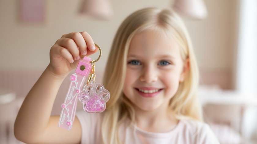 Cat Paw Keychain - Dark Pink
