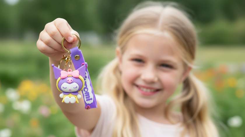 Keychain - Kuromi with Bow (Lilac)