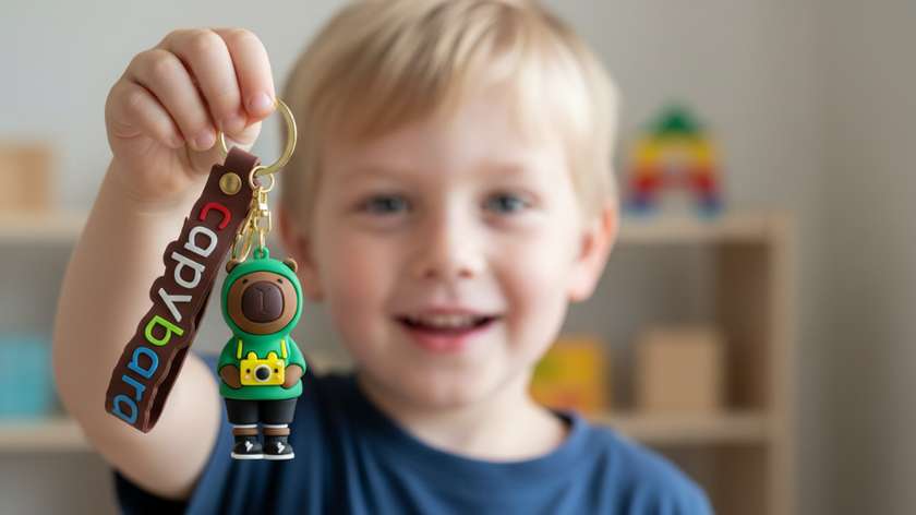 Capybara Photographer Keychain (Brown)