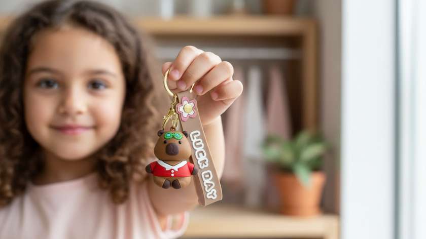 Keychain - Luck Day with Glasses (Brown)