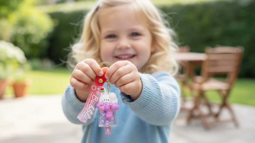 Ice Cream Keychain (White)