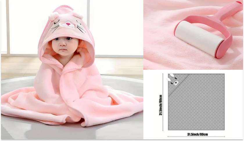 Hooded Baby Towel - Pink