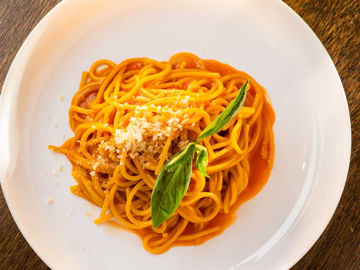 Spaghetti with Ketchup and Cheese