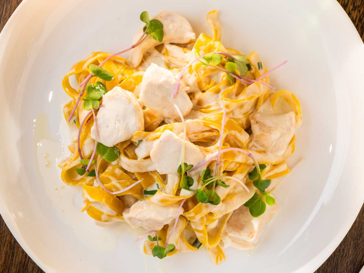 Tagliatelle with Chicken and Cheese Sauce