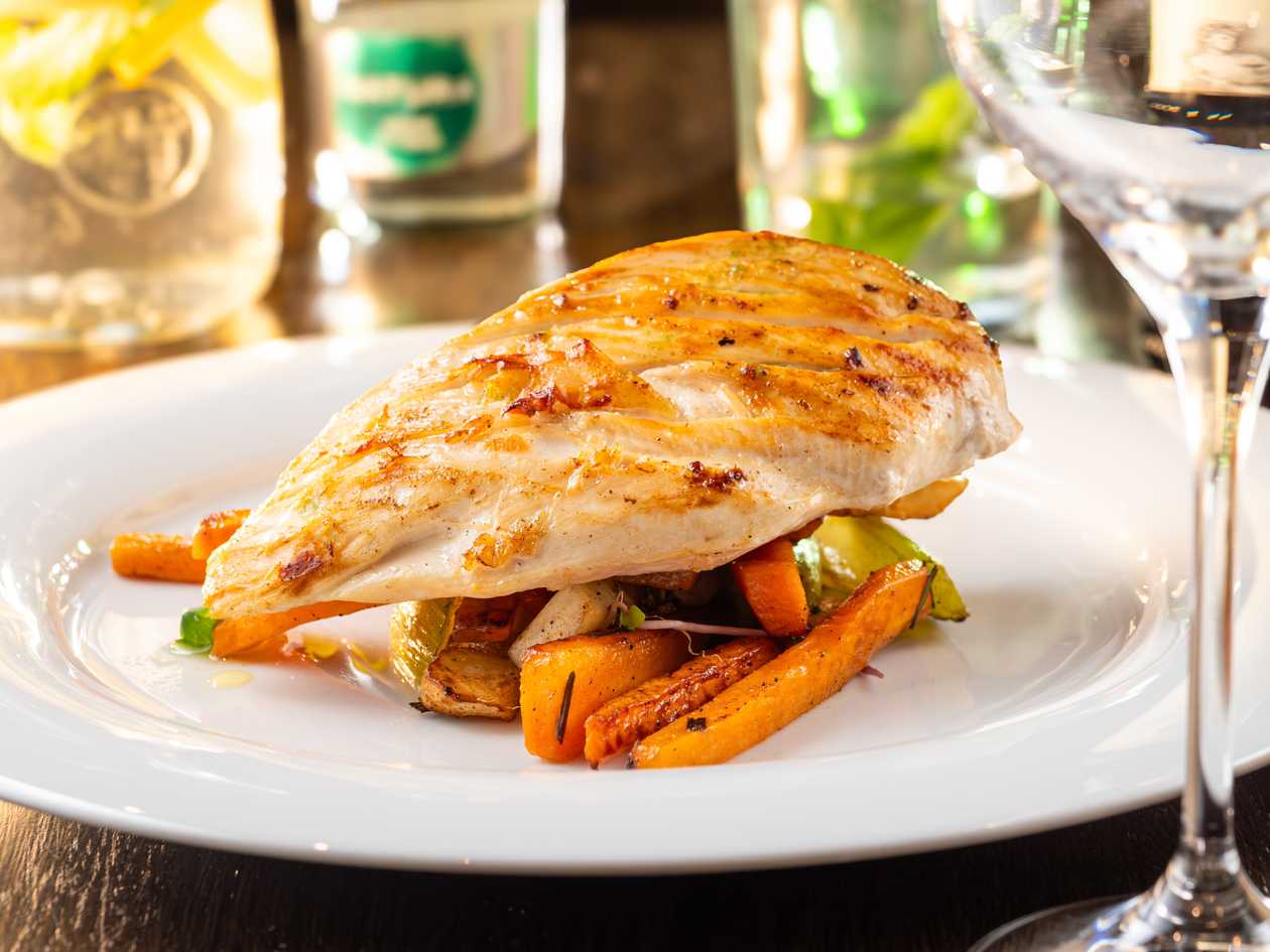 Chicken Steak with Vegetable Sticks