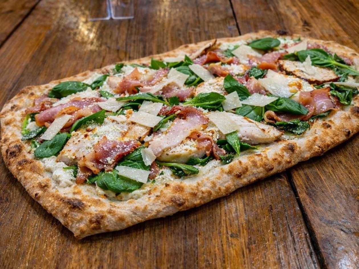 Pinsa pollo con spinaci Ø 32 cm