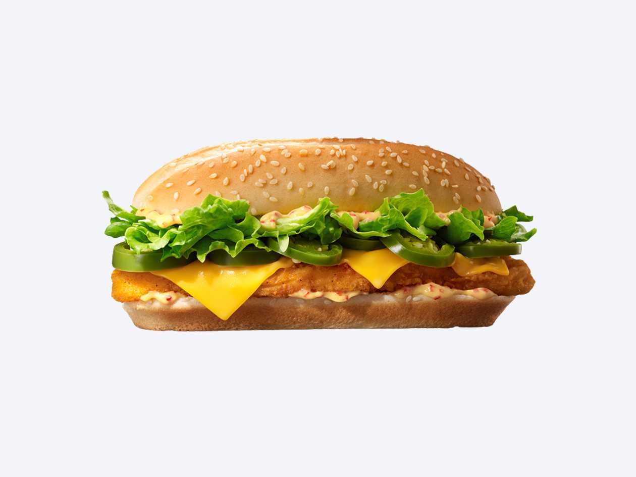 Long Chili Cheese Chicken Burger