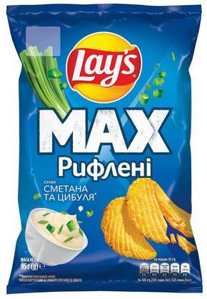 Lays Sour Cream & Onion Chips (Large Pack, 95g)