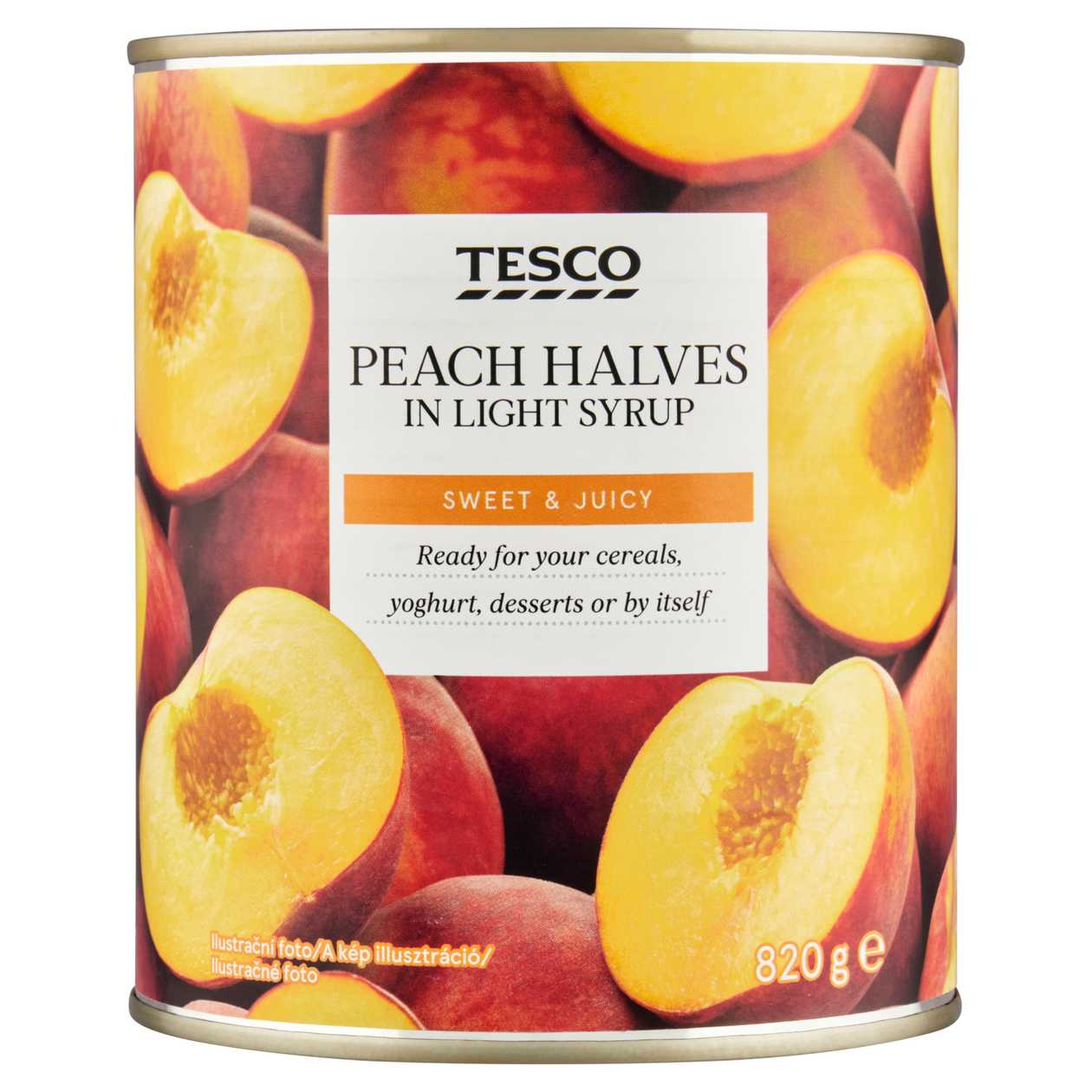 Tesco Broskve půlené v mírně sladkém nálevu 820g