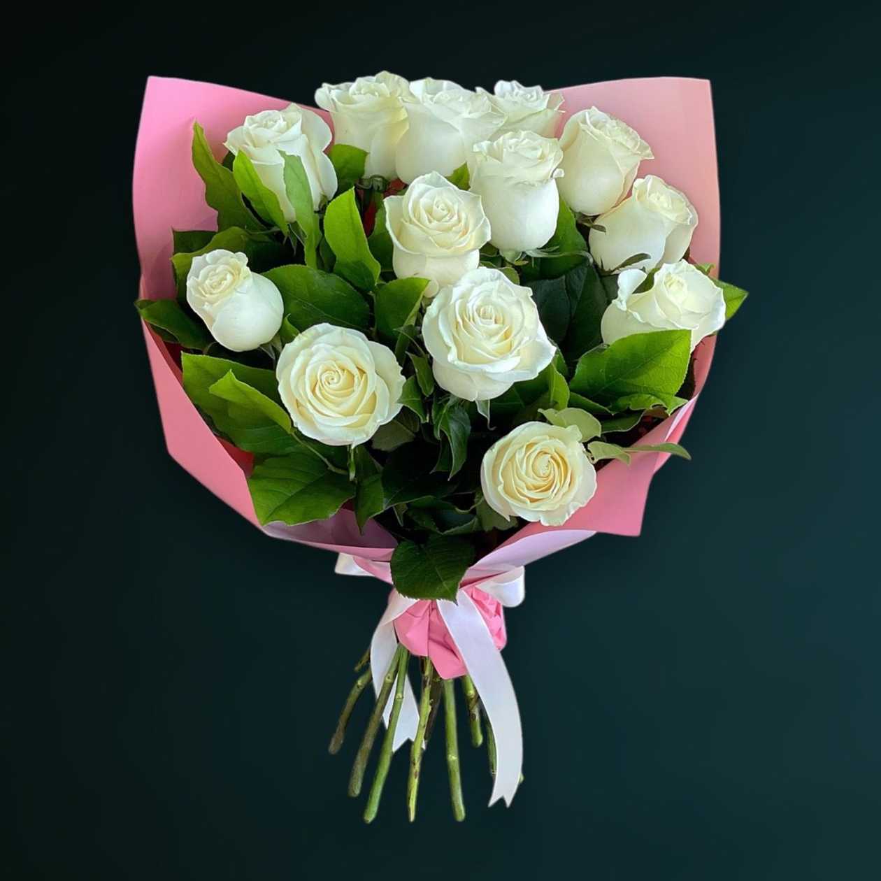 13 White Roses Bouquet