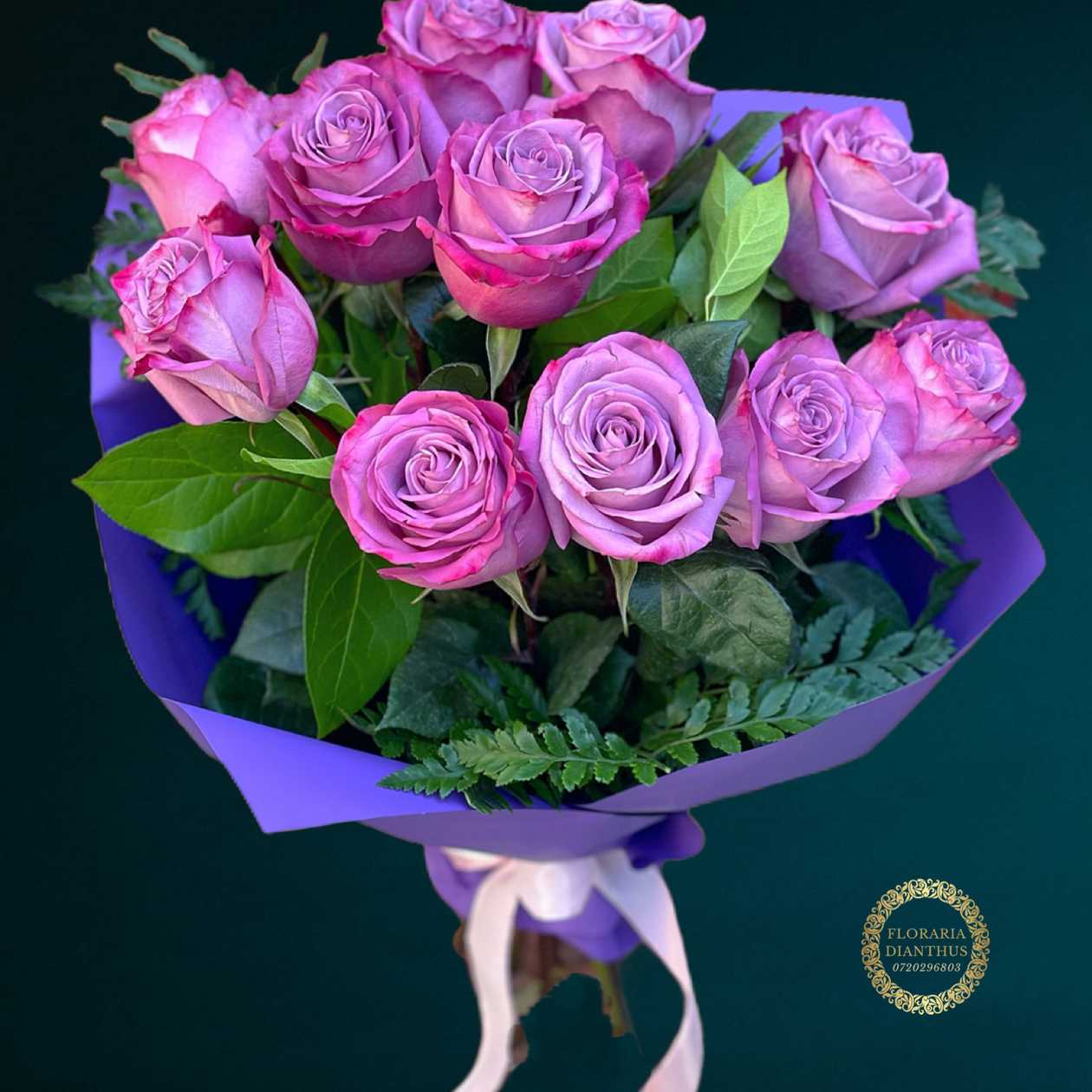 11 Purple Roses Bouquet