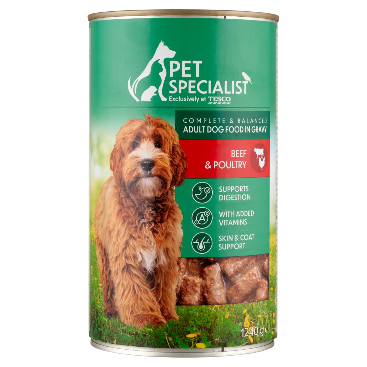 PET SPECIALIST KRM. DOS. PSY S HD V OMA. 1240 g from PET SPECIALIST in Czechia translates to:

PET SPECIALIST Dog Food for Dogs with HD V OMA, 1240 g