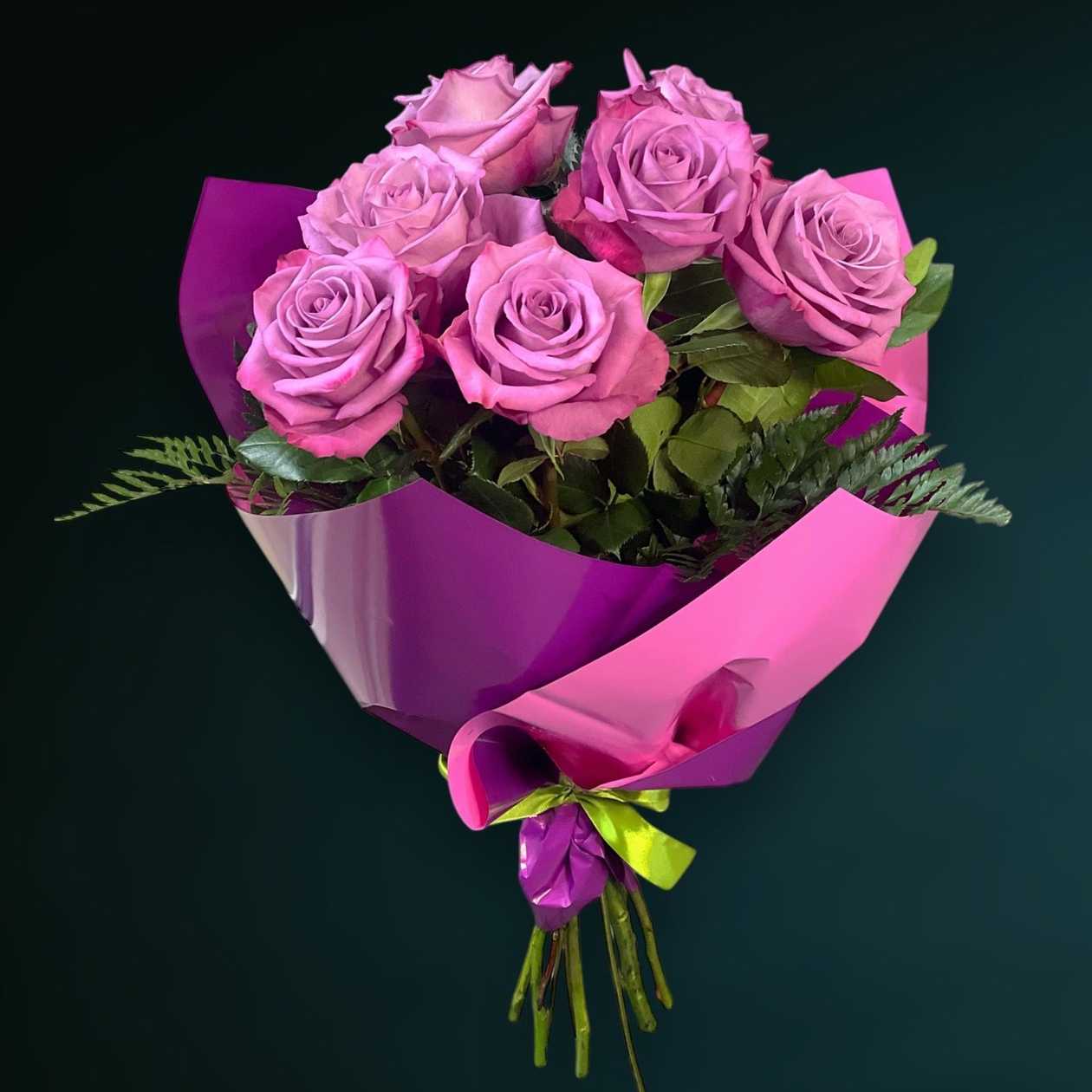 7 Purple Roses Bouquet