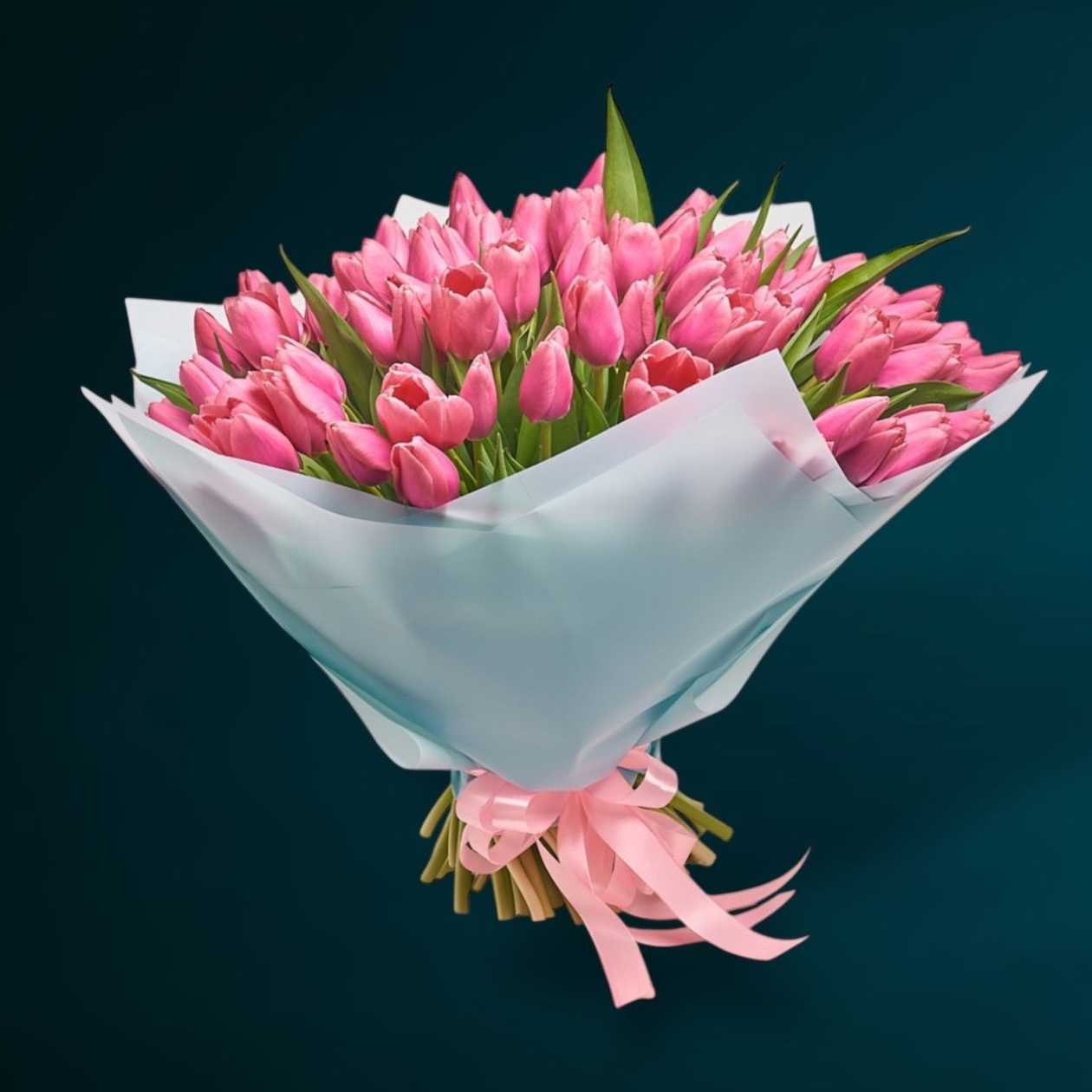 101 Pink Tulips Bouquet