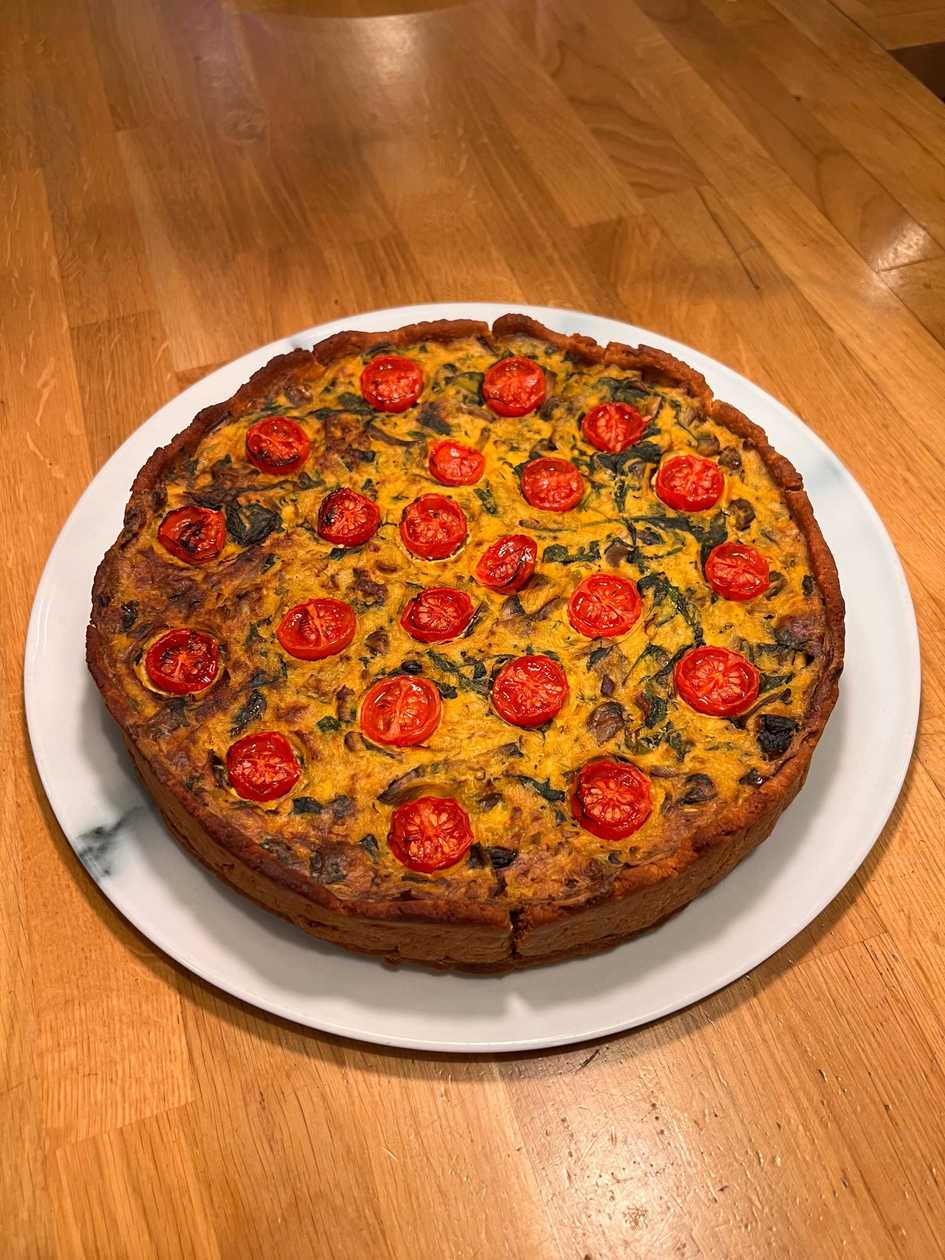 Vegan Tofu and Mushroom Quiche (1/8 portion)