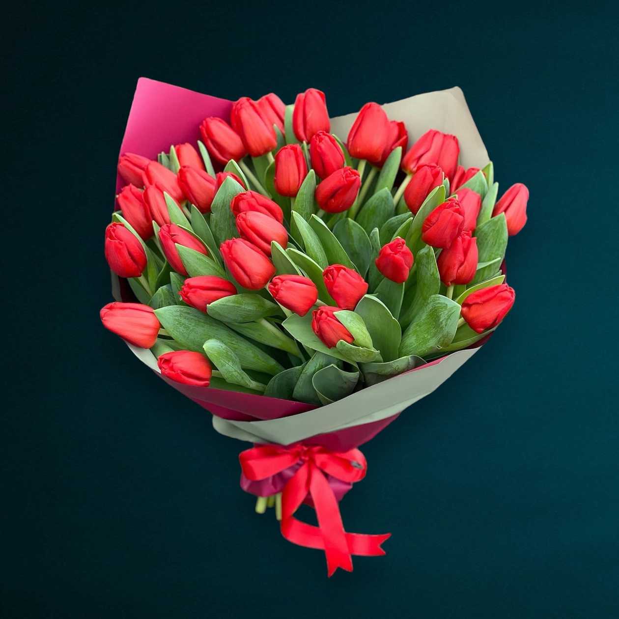 41 Red Tulips Bouquet