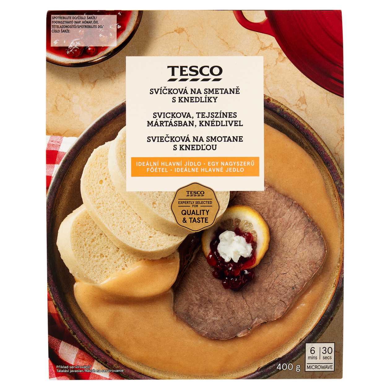 Tesco Svíčková na smetaně s knedlíky 400g