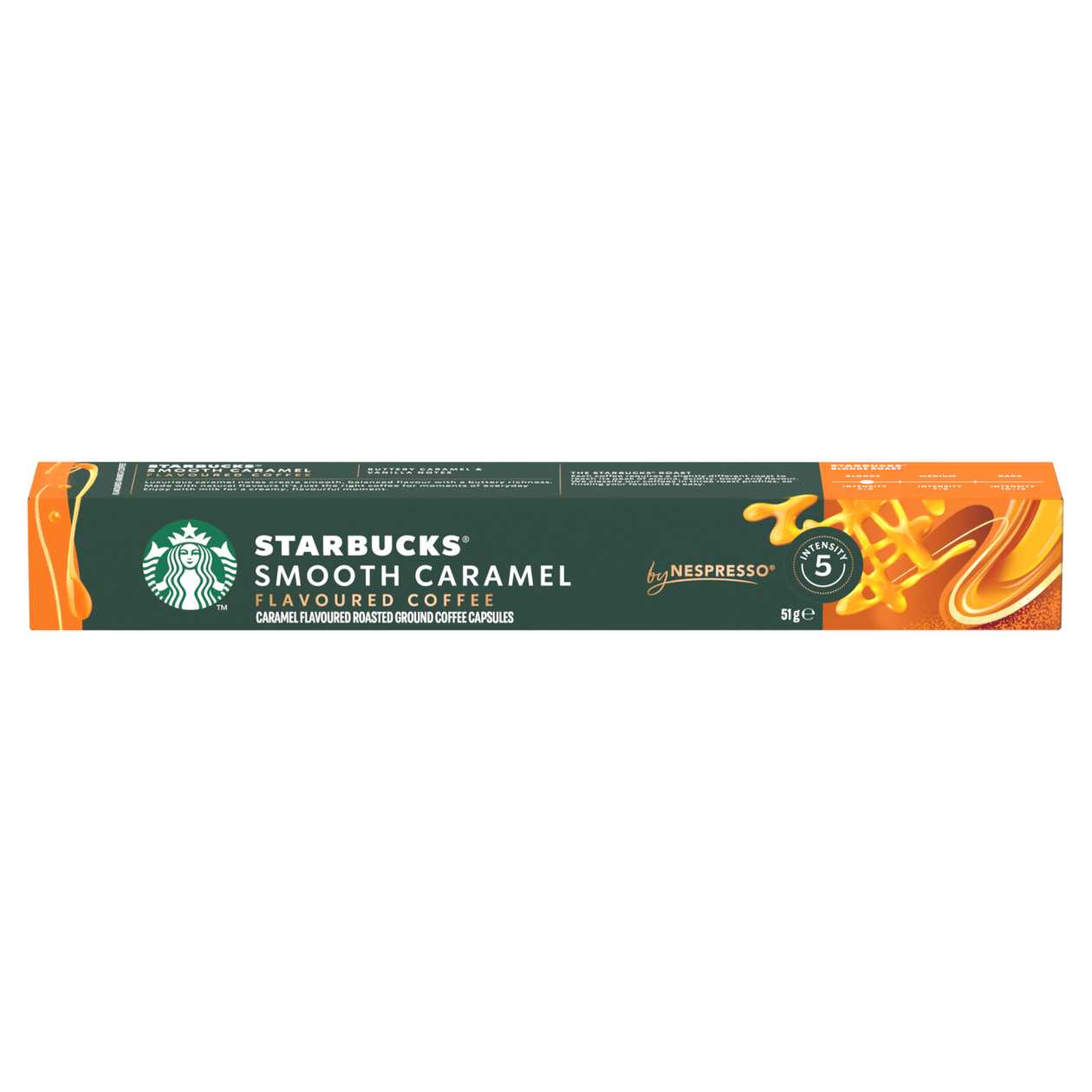 Starbucks by Nespresso Smooth Caramel Flavored Coffee, Coffee Capsules - 10 Capsules in a Box