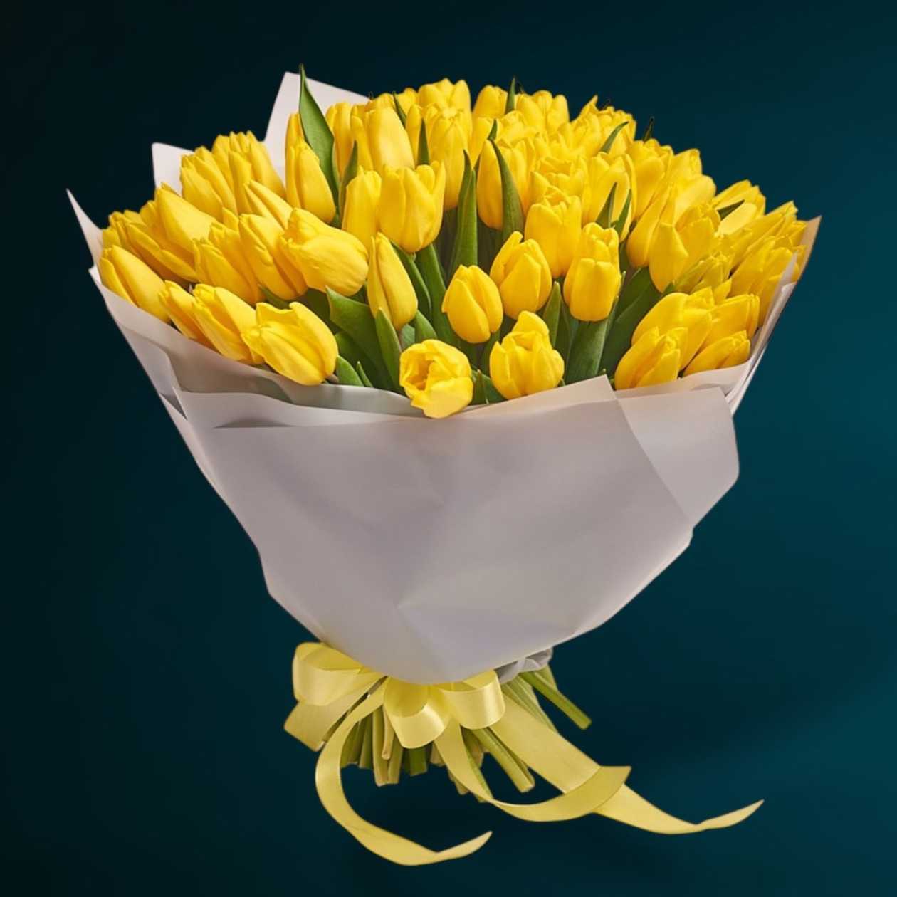 55 Yellow Tulips Bouquet