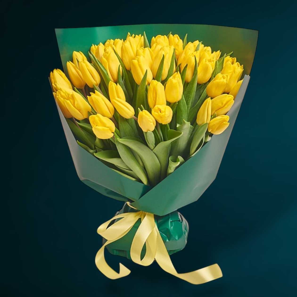 37 Yellow Tulips Bouquet