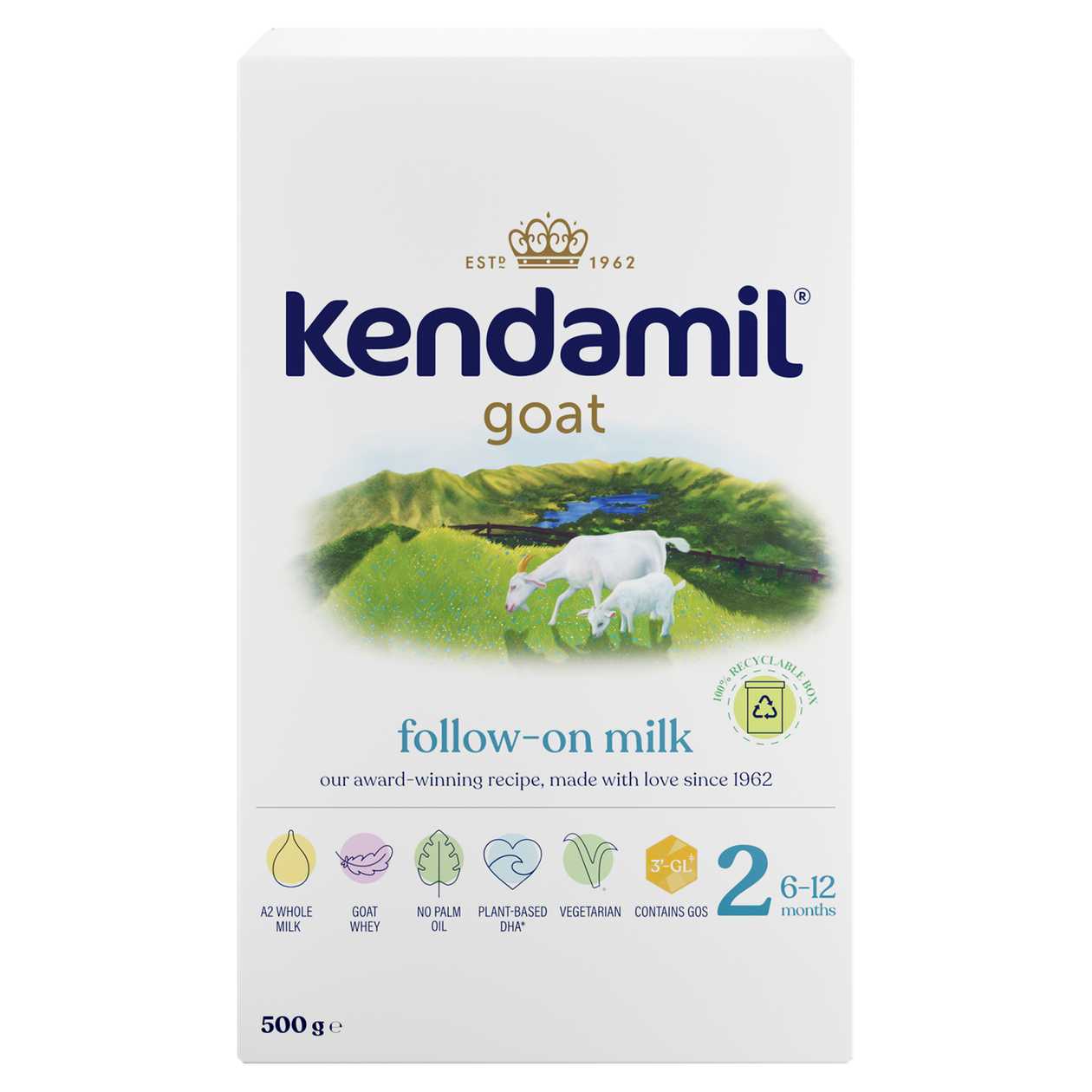 KENDAMIL KOZI POK. MLE. 2 VYZ. 6-12 MESI. 500 g
