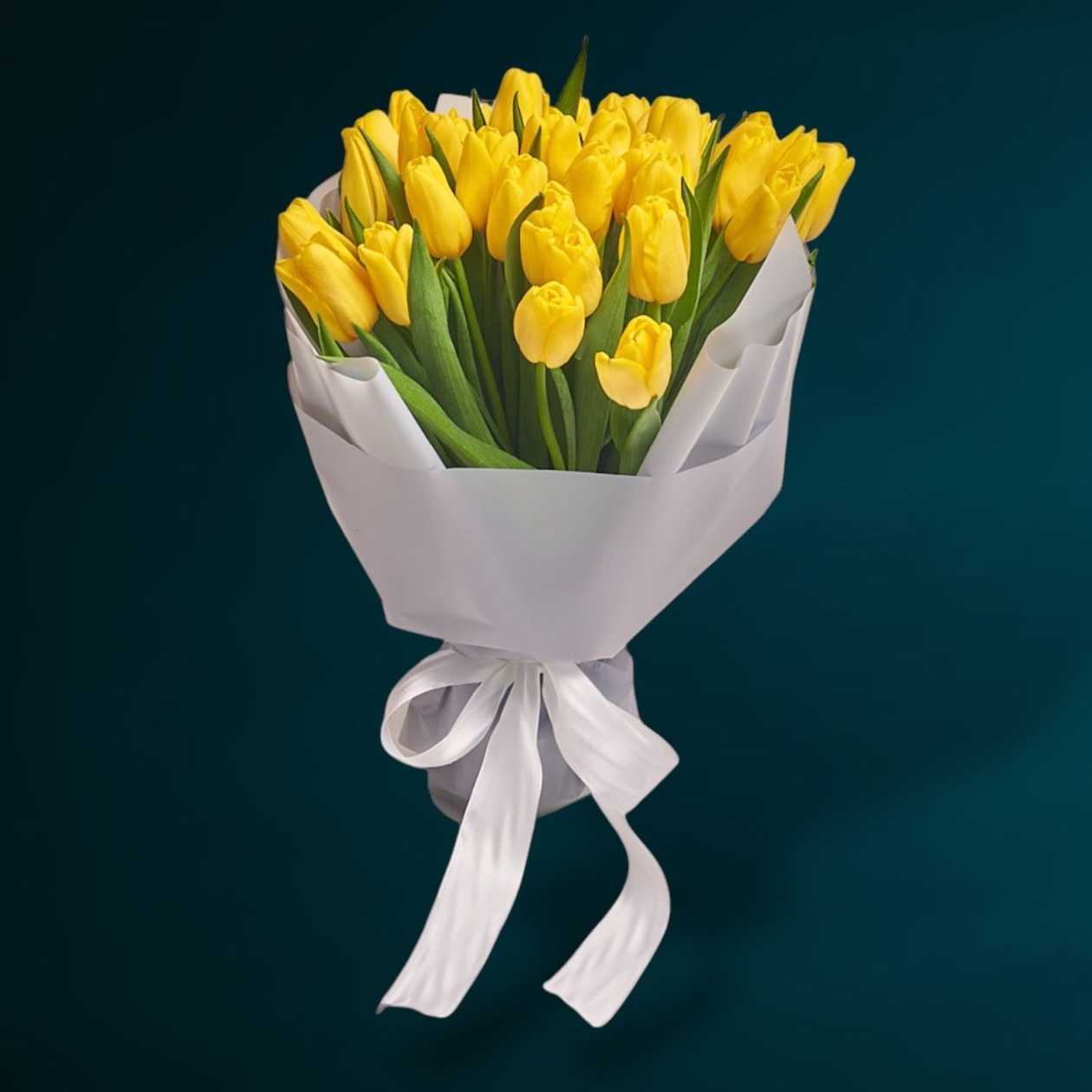 25 Yellow Tulips Bouquet