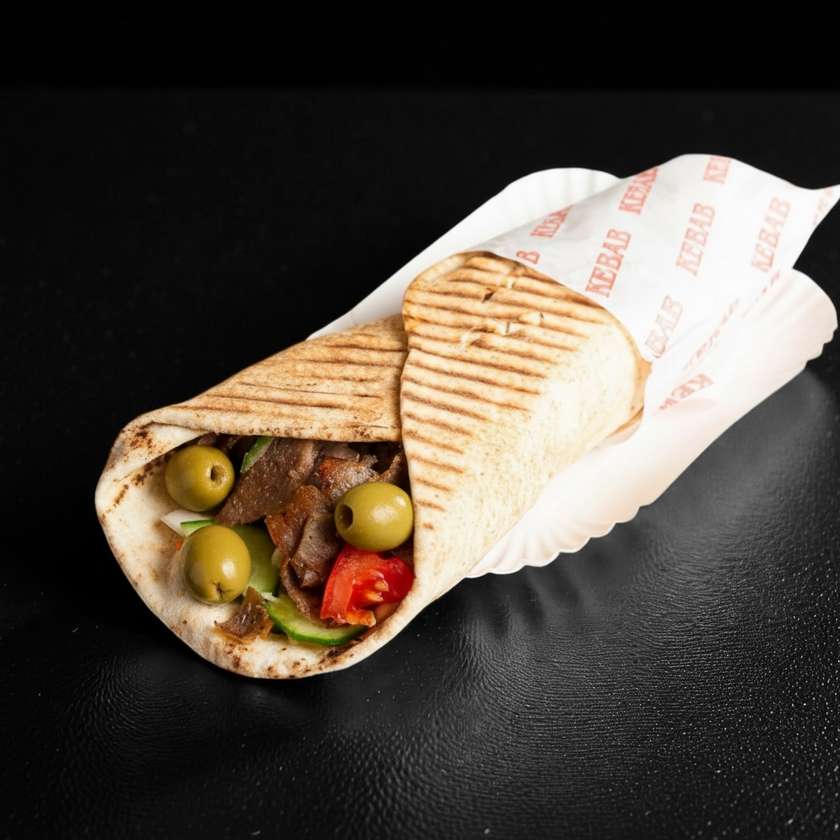 Dürüm Kebab with olives