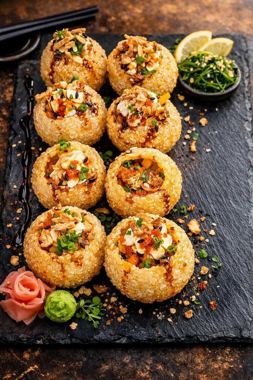 Crispy Sushi Balls 8 pieces.