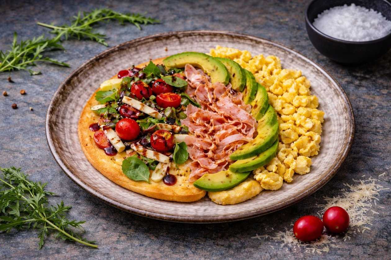 Scrambled Eggs with Avocado and Bacon