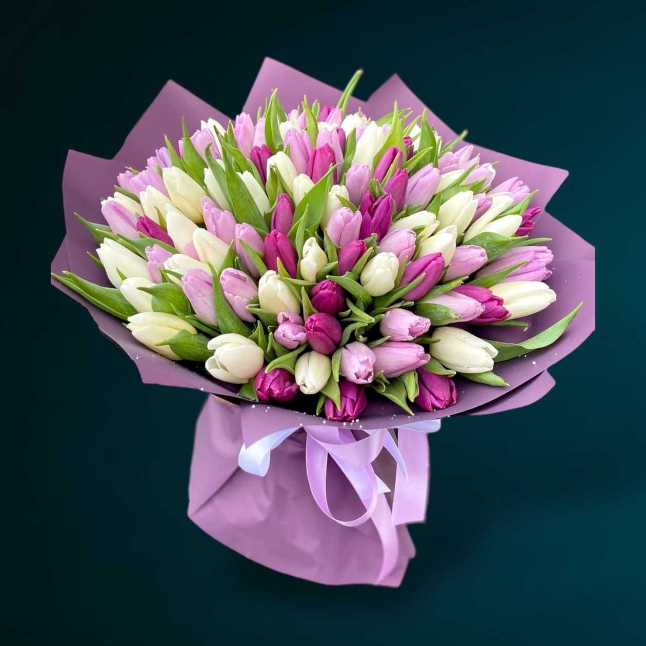 101 Pastel Tulips Bouquet