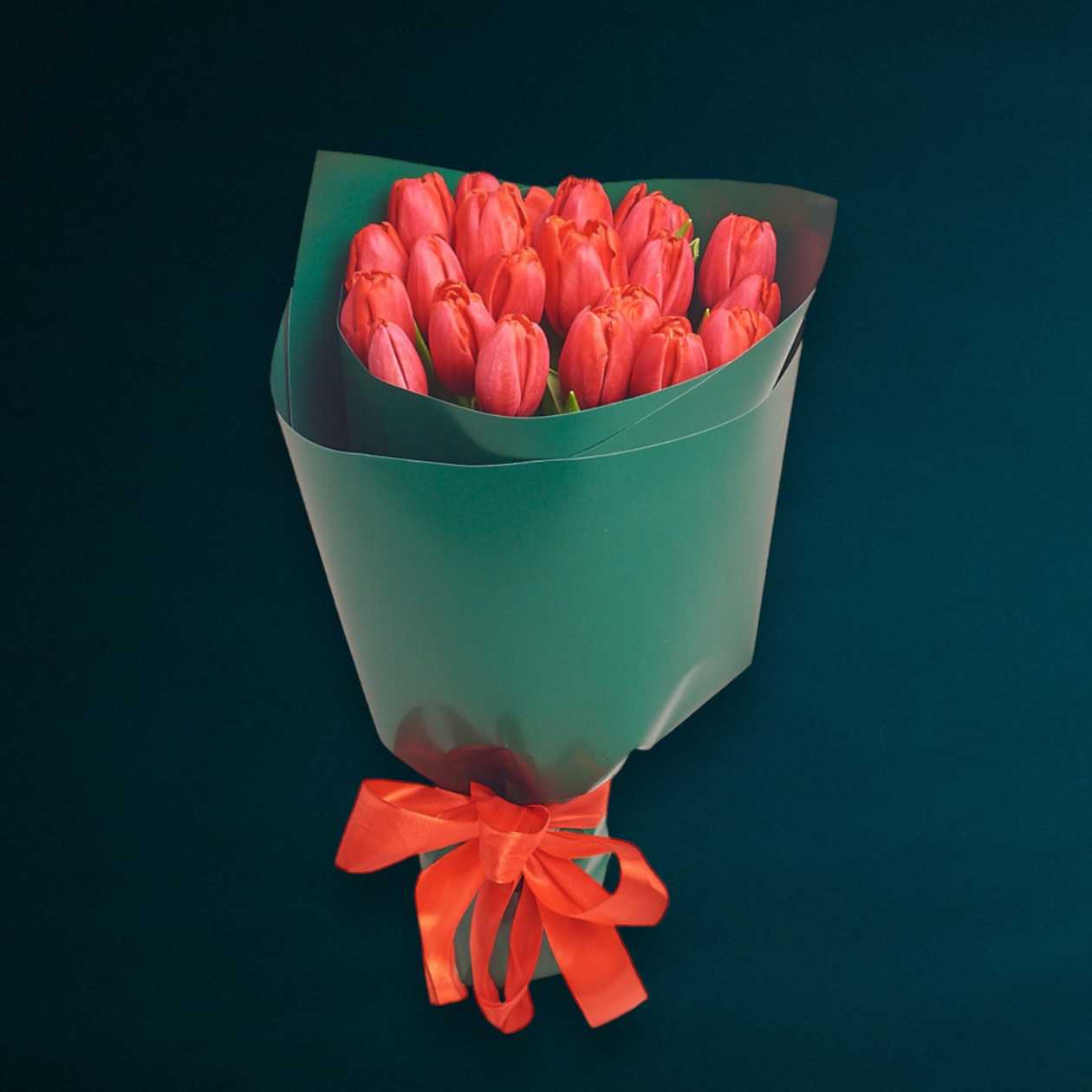 25 Red Tulips Bouquet